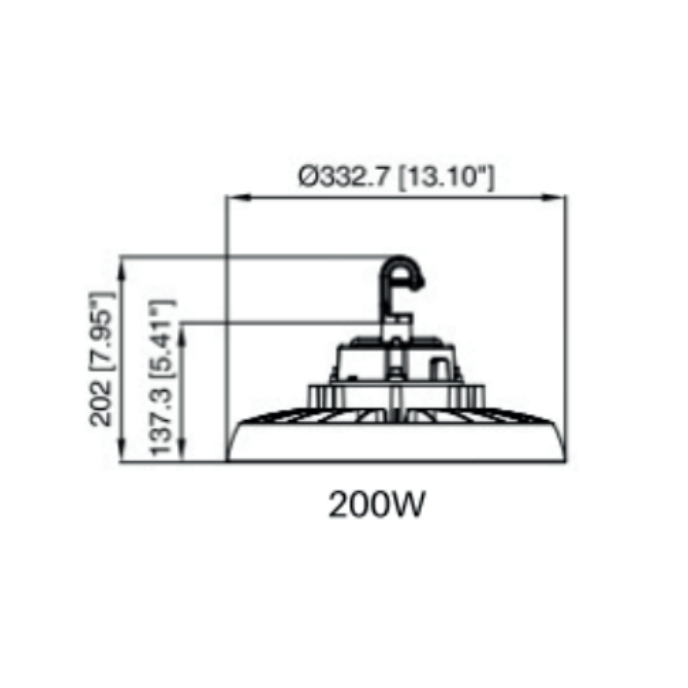 Lampara Industrial En Forma De Campana 200W HBU - Wattko